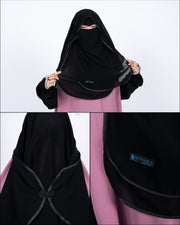 Niqab Butterfly Hijrah Eagle Eye Chiffon Silk Jetblack Alsyahra Exclusive
