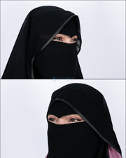 Niqab Butterfly Hijrah Eagle Eye Chiffon Silk Jetblack Alsyahra Exclusive