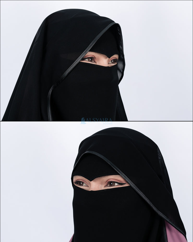 Niqab Butterfly Hijrah Eagle Eye Chiffon Silk Jetblack Alsyahra Exclusive