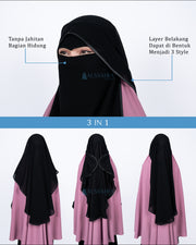 Niqab Butterfly Hijrah Eagle Eye Chiffon Silk Jetblack Alsyahra Exclusive