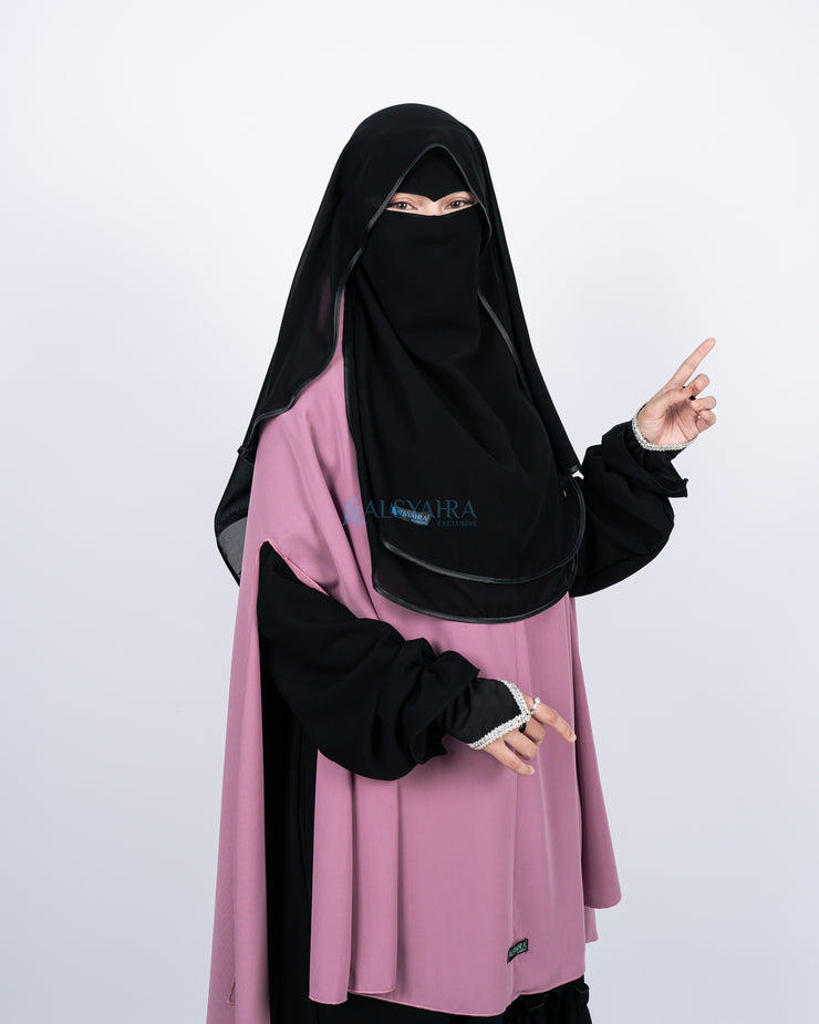 Niqab Butterfly Hijrah Eagle Eye Chiffon Silk Jetblack Alsyahra Exclusive