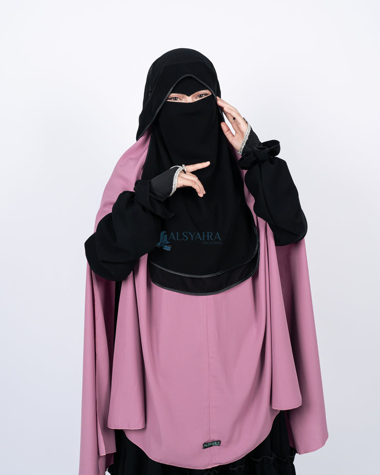 Niqab Butterfly Hijrah Eagle Eye Chiffon Silk Jetblack Alsyahra Exclusive