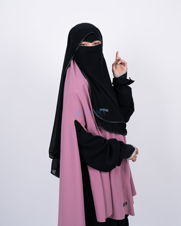 Niqab Butterfly Hijrah Eagle Eye Chiffon Silk Jetblack Alsyahra Exclusive
