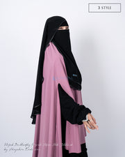 Niqab Butterfly Hijrah Chiffon Silk Jetblack Alsyahra Exclusive