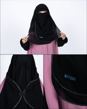Niqab Butterfly Hijrah Chiffon Silk Jetblack Alsyahra Exclusive