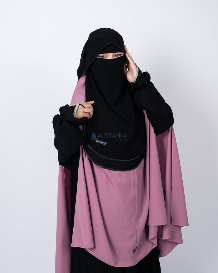 Niqab Butterfly Hijrah Chiffon Silk Jetblack Alsyahra Exclusive