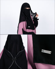 New Niqab Butterfly Kancing Chiffon Silk Jetblack Alsyahra Exclusive