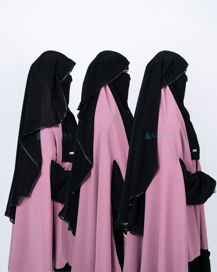 New Niqab Butterfly Kancing Chiffon Silk Jetblack Alsyahra Exclusive