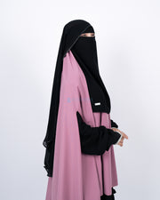 New Niqab Butterfly Kancing Chiffon Silk Jetblack Alsyahra Exclusive