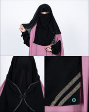 Niqab Butterfly Kiswah Sifon Silk Jetblack Alsyahra Exclusive