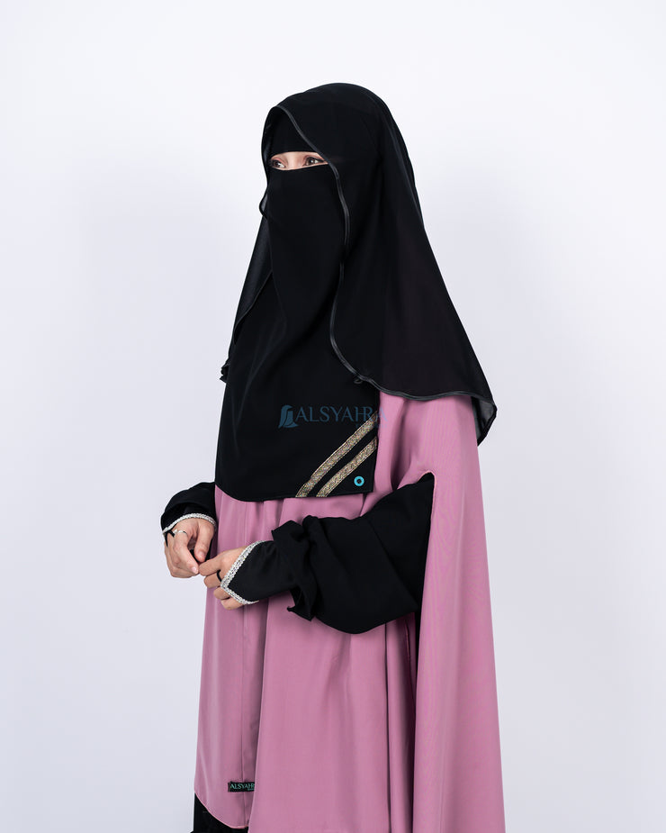 Niqab Butterfly Kiswah Sifon Silk Jetblack Alsyahra Exclusive
