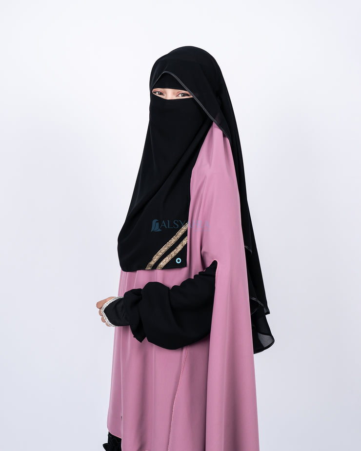 Niqab Butterfly Kiswah Sifon Silk Jetblack Alsyahra Exclusive