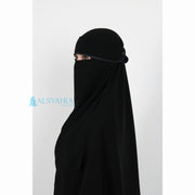 Alsyahra Exclusive Flap Niqab Poni Bisban Chiffon Silk Jetbalck