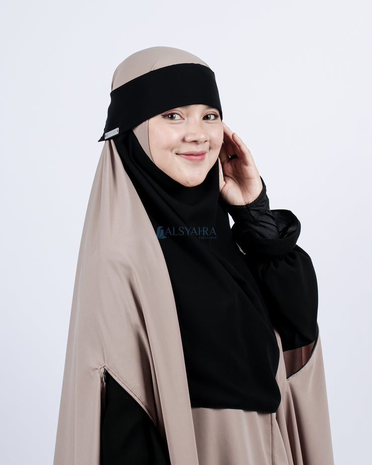 Niqab Poni Pulldown Sifon Silk Jetblack Alsyahra Exclusive