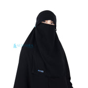 Alsyahra Exclusive Niqab Poni Kancing Raudhah Sifon Jetblack