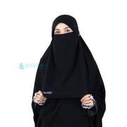 Alsyahra Exclusive Niqab Poni Kancing Raudhah Sifon Jetblack