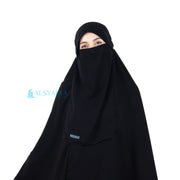 Alsyahra Exclusive Niqab Poni Kancing Raudhah Sifon Jetblack