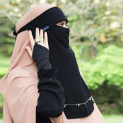 Alsyahra Exclusive Niqab Poni Kapadokya Sifon Silk Jetblack