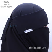 Niqab Poni Kiswah Stripe Sifon Silk Jetblack Alsyahra Exclusive