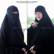 Niqab Poni Pulldown Sifon Silk Jetblack Alsyahra Exclusive