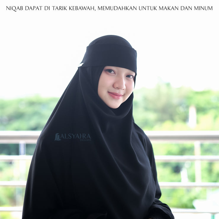 Niqab Poni Pulldown Sifon Silk Jetblack Alsyahra Exclusive