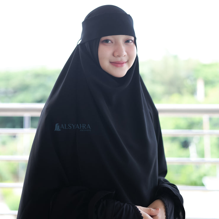 Niqab Poni Pulldown Sifon Silk Jetblack Alsyahra Exclusive