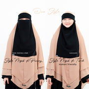 Alsyahra Exclusive Niqab Poni Pulldown Andalusia Sifon Silk Jetblack