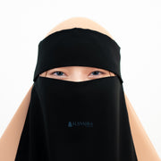 Alsyahra Exclusive Niqab Poni Pulldown Andalusia Sifon Silk Jetblack