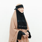 Alsyahra Exclusive Niqab Poni Pulldown Kapadokya Sifon Silk Jetblack