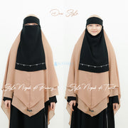 Alsyahra Exclusive Niqab Poni Pulldown Kapadokya Sifon Silk Jetblack