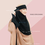 Alsyahra Exclusive Niqab Poni Pulldown Kapadokya Sifon Silk Jetblack