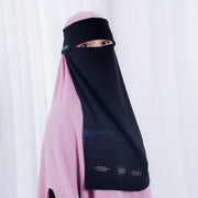 Alsyahra Exclusive Niqab Poni Pulldown Mediterania Sifon Silk Jetblack
