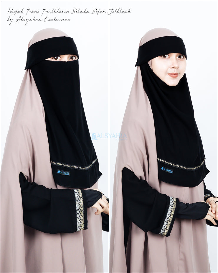 Niqab Poni Pulldown Silsila Sifon Jetblack Alsyahra Exclusive