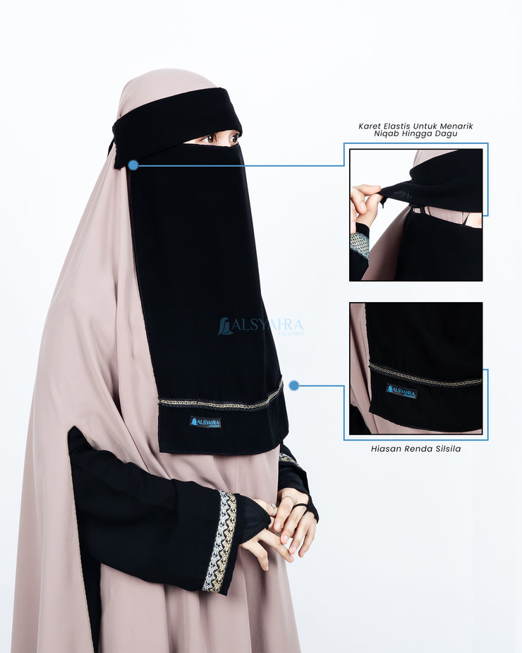 Niqab Poni Pulldown Silsila Sifon Jetblack Alsyahra Exclusive