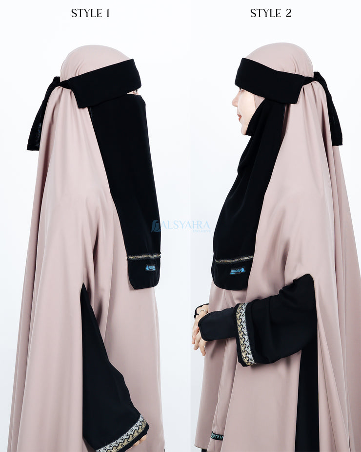 Niqab Poni Pulldown Silsila Sifon Jetblack Alsyahra Exclusive
