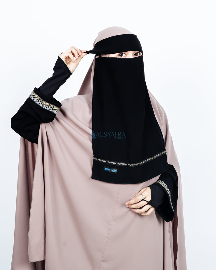 Niqab Poni Pulldown Silsila Sifon Jetblack Alsyahra Exclusive