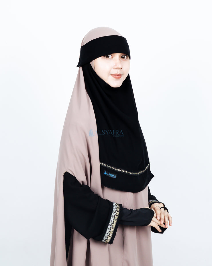 Niqab Poni Pulldown Silsila Sifon Jetblack Alsyahra Exclusive