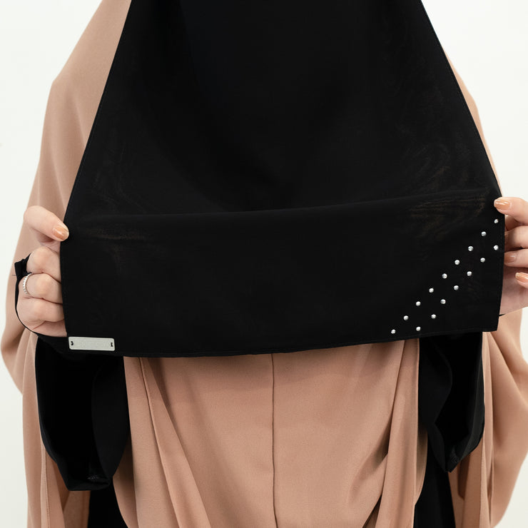 Alsyahra Exclusive Niqab Poni Raudhah Andalusia Sifon Jetblack