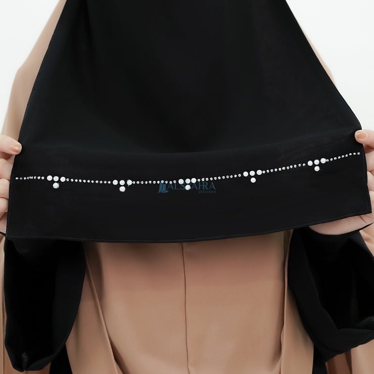 Alsyahra Exclusive Niqab Poni Raudhah Kapadokya Sifon Jetblack