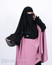 Alsyahra Exclusive Niqab Yaman 2 Layer Chiffon Silk Jetblack