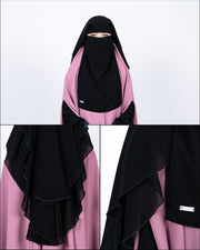 Alsyahra Exclusive Niqab Yaman 2 Layer Chiffon Silk Jetblack