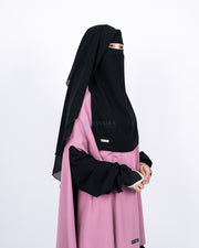 Alsyahra Exclusive Niqab Yaman 2 Layer Chiffon Silk Jetblack