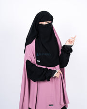 Alsyahra Exclusive Niqab Yaman 2 Layer Chiffon Silk Jetblack