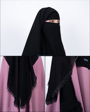 Niqab Yaman Altaj Chiffon Silk Jetblack Alsyahra Exclusive