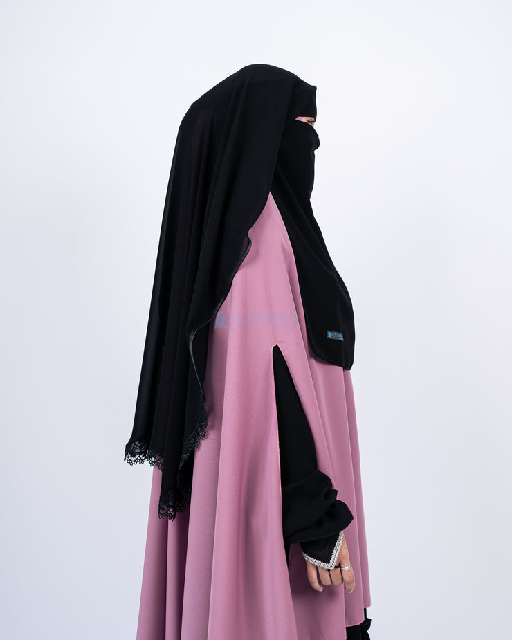 Niqab Yaman Altaj Chiffon Silk Jetblack Alsyahra Exclusive