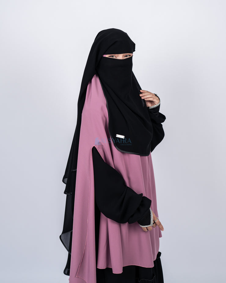 Niqab Yaman Bisban 2 Layer Size L Sifon Jetblack Alsyahra Exclusive