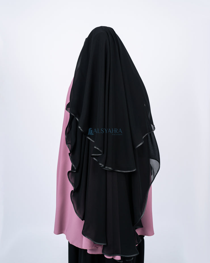 Niqab Yaman Bisban 2 Layer Size L Sifon Jetblack Alsyahra Exclusive