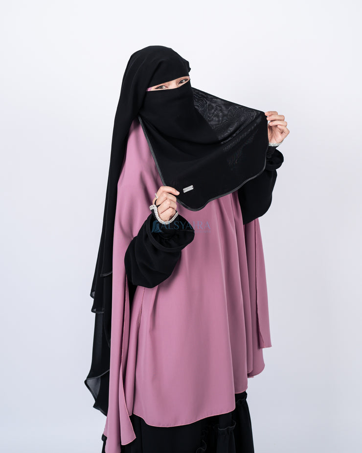 Niqab Yaman Bisban 2 Layer Size L Sifon Jetblack Alsyahra Exclusive