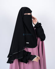 Niqab Yaman Bisban 2 Layer Size M Sifon Jetblack Alsyahra Exclusive