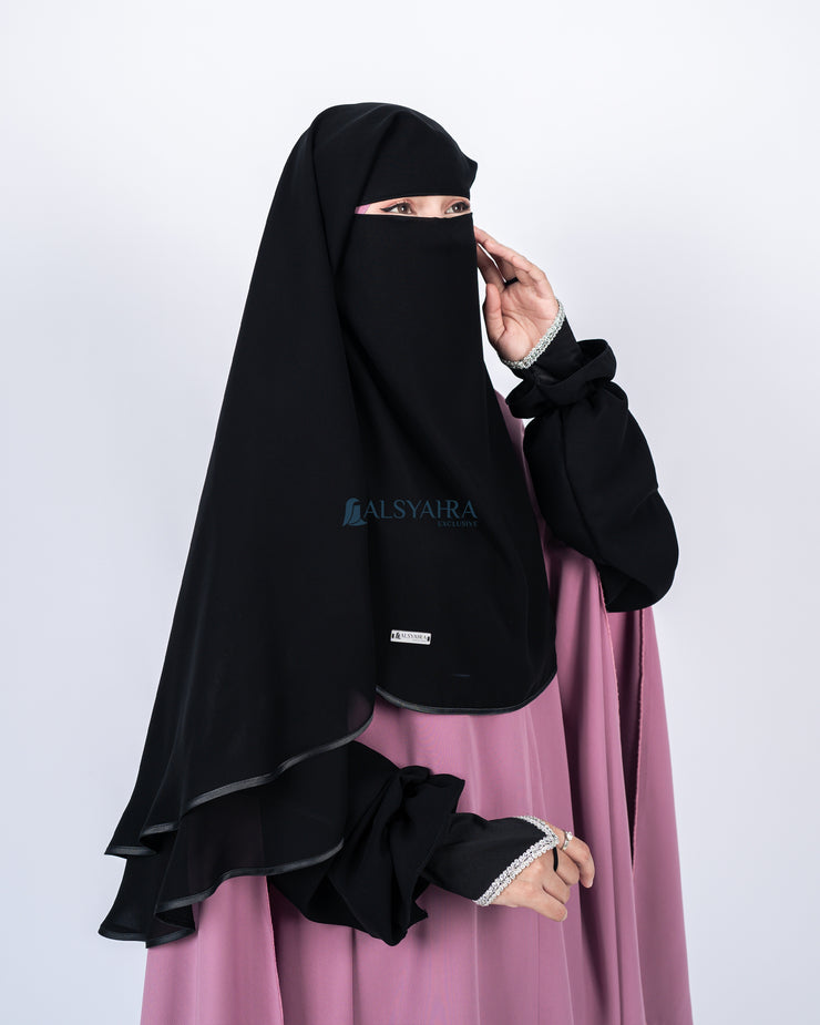 Niqab Yaman Bisban 2 Layer Size M Sifon Jetblack Alsyahra Exclusive